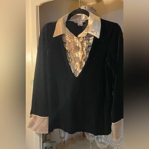 Black velvet blouse